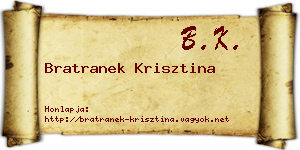 Bratranek Krisztina névjegykártya